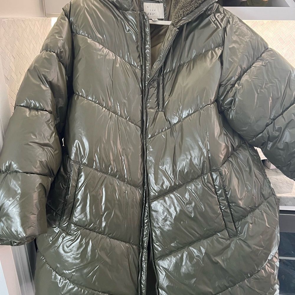 Olive Green Puffer Jacket